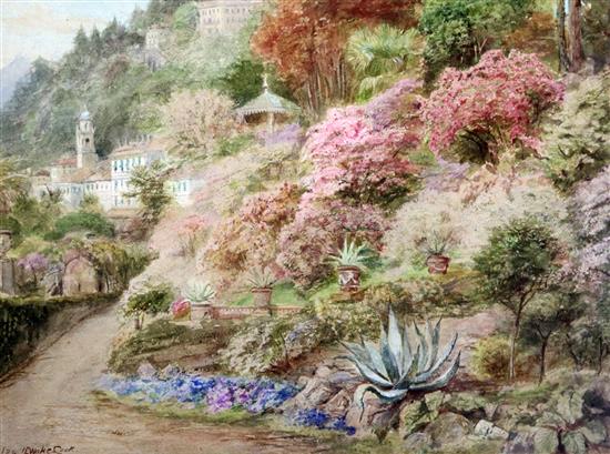 Ebenezer Wake Cook (1843-1926) Gardens on an Italian hillside, 10.5 x 14.25in.